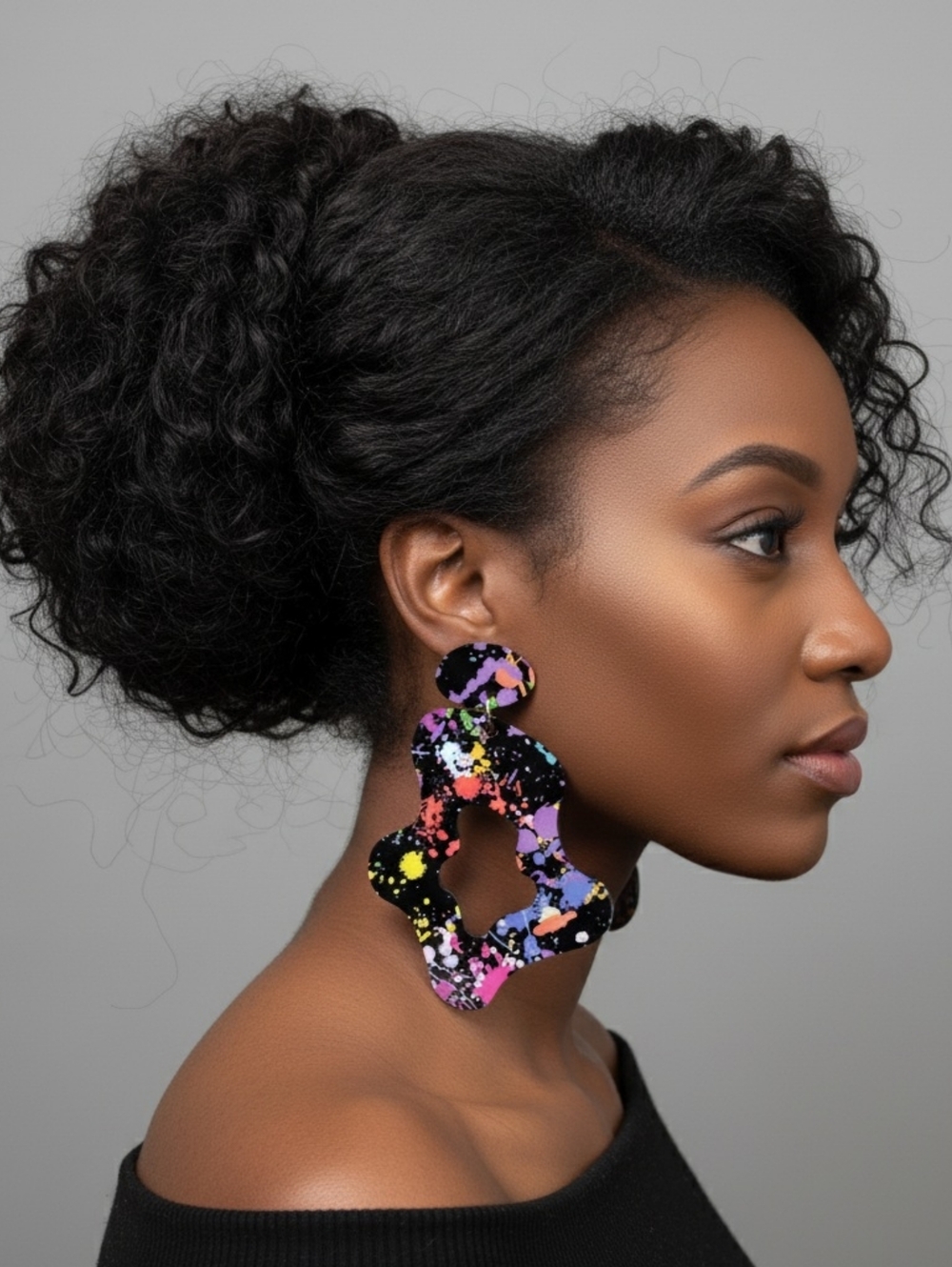 Oversized Abstract Acrylic Earrings, Statement Earrings, Dangle